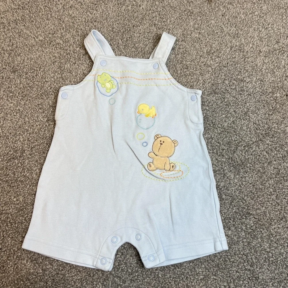 vtg Carters Romper Baby Boys 6M Teddy‎ Bear Duck Turtle Embroidered One Piece